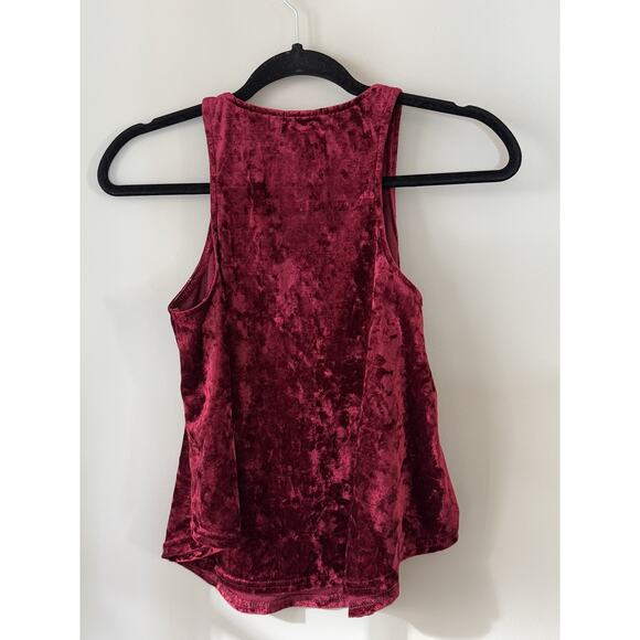 VTG Rue 21 Womens Velvet Flowy Tank M Red Goth Y2K 90s Grunge Boho Beachy Fairy - Picture 4 of 12